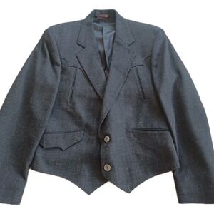 Tregos Westwear Vintage Structured Wool Blend Western Yoke Blazer Jacket‎ 42